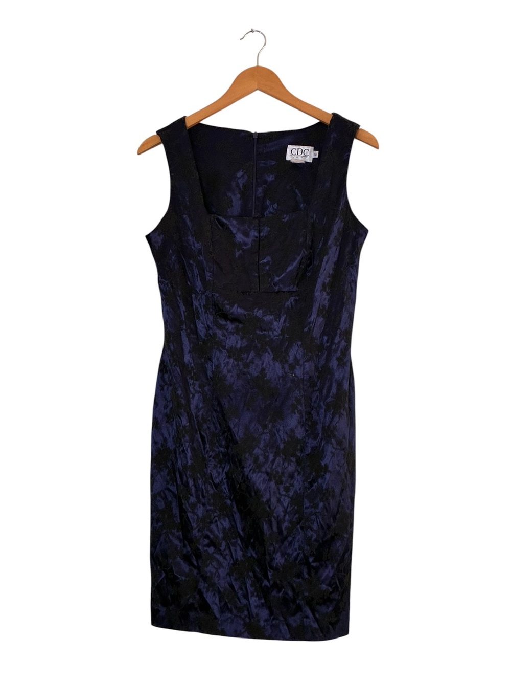CDC Wear | Vintage purple jacquard square neck sleeveless formal dress size 12